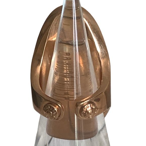 HENRI BENDEL Rose Gold Plated Red Druzy Stone Elongated Woman’s Ring Jewelry - Picture 6 of 9